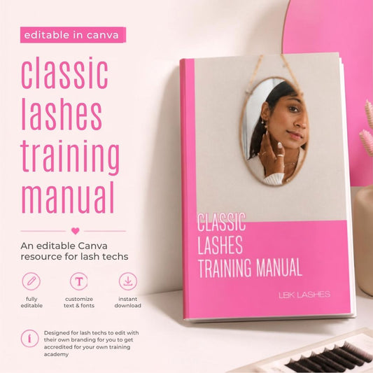 Classic Lash Extension Training Manual | Editable Canva Template + PDF | Lash Tech Course Guide | Digital Download